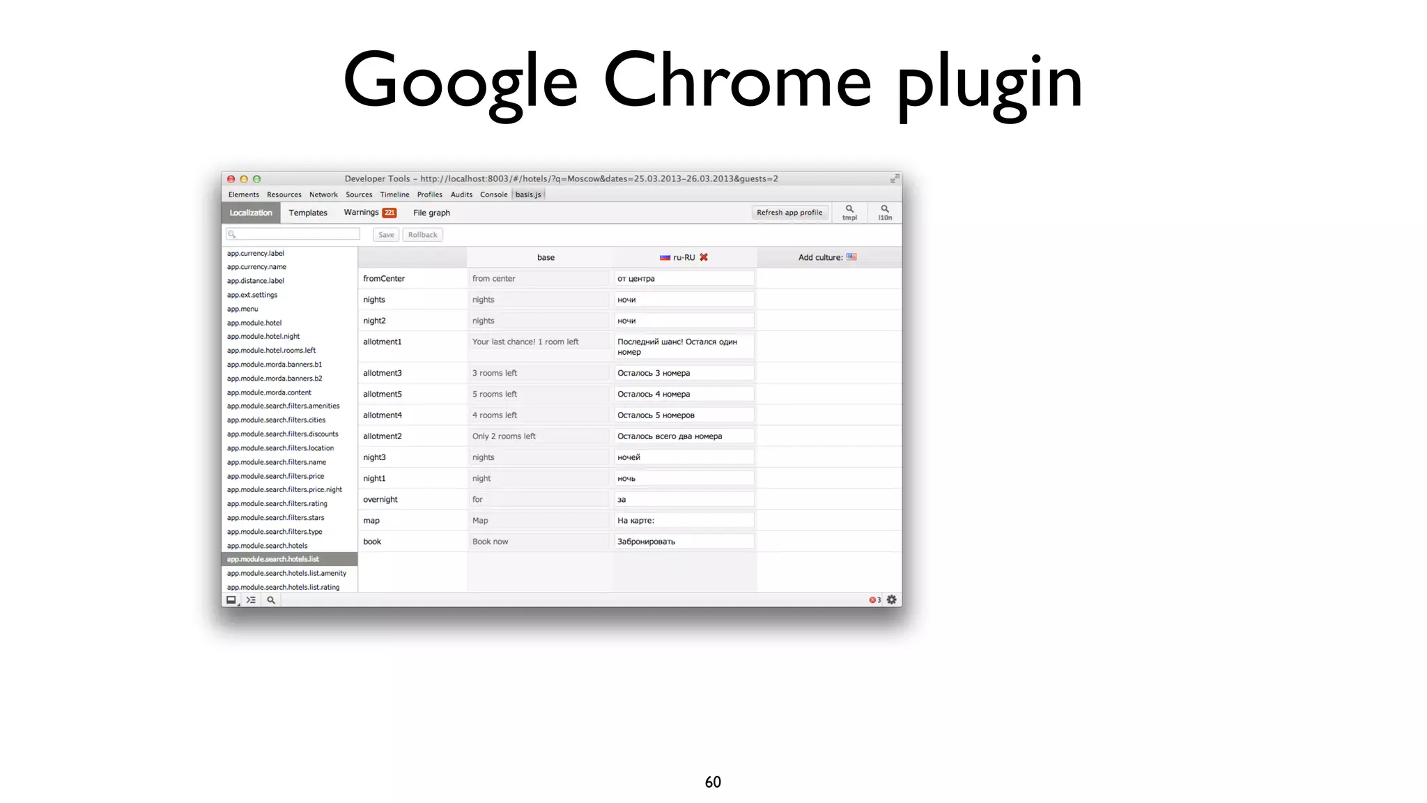 Google Chrome plugin




         60
 