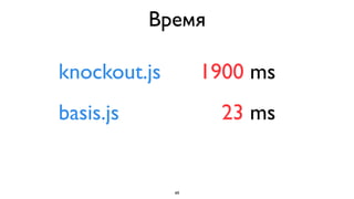Время

knockout.js        1900 ms
basis.js             23 ms


              49
 