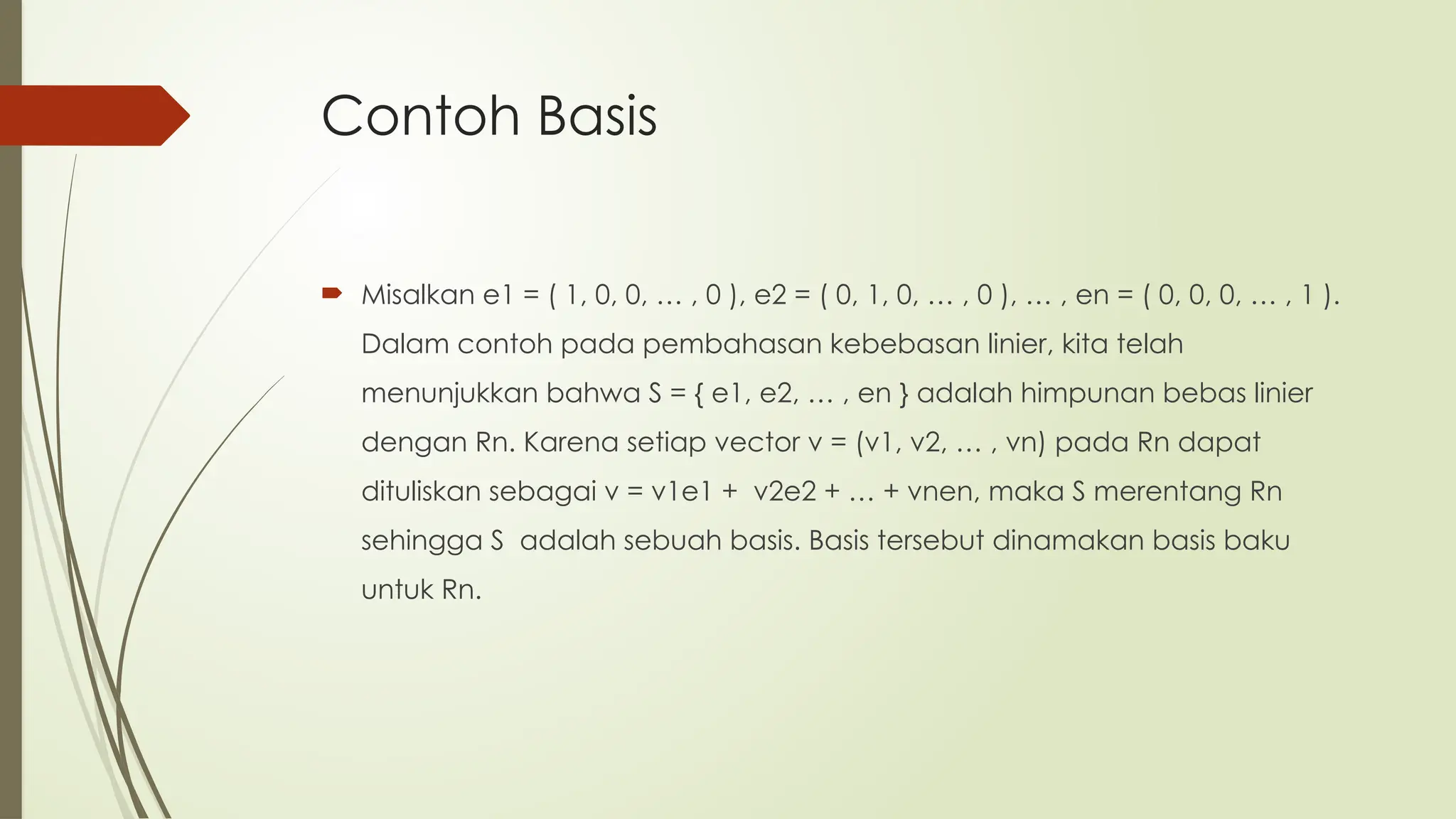 Basis Dan Dimensi materi dari matematika district | PPT
