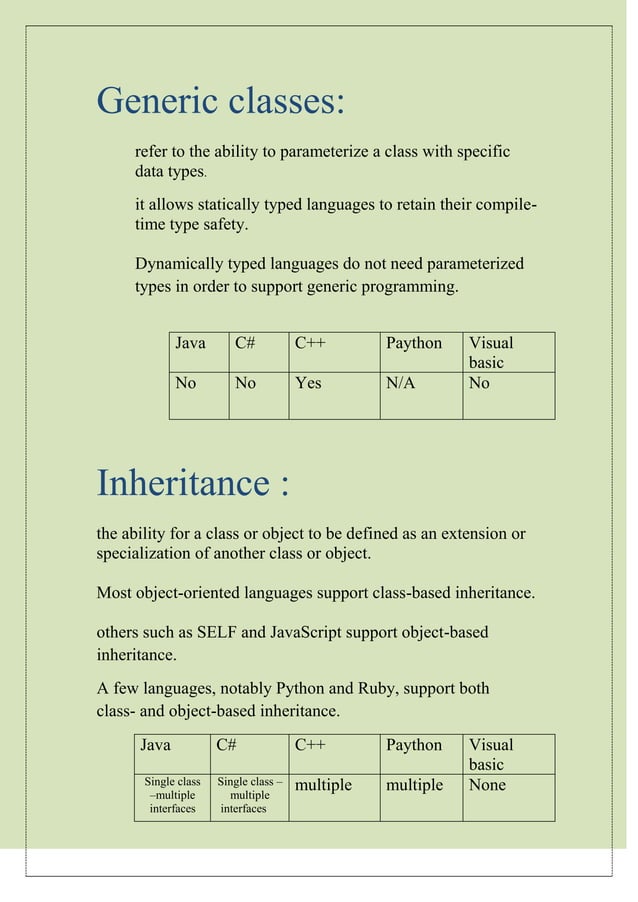 Basis for comparison programming languages | PDF
