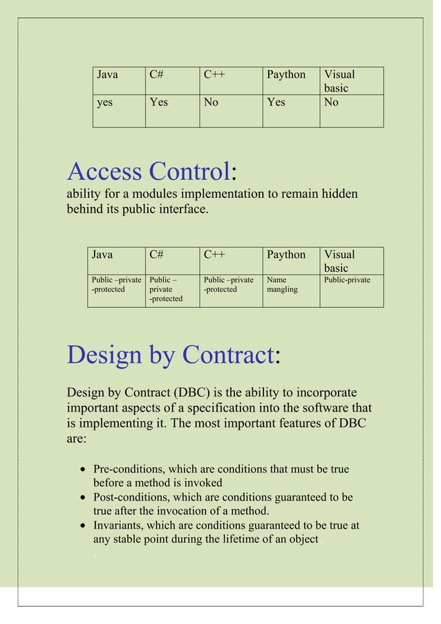 Basis for comparison programming languages | PDF