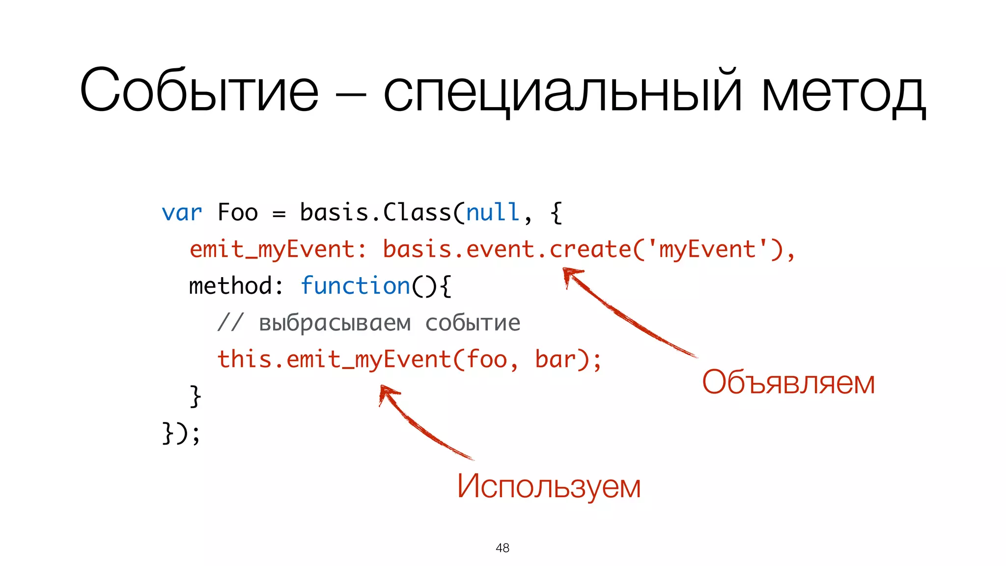 Событие – специальный
метод
48
 