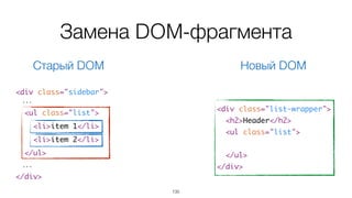 Live update –
обновление DOM-фрагментов  
без перезагрузки страницы
135
 