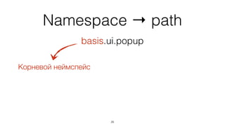 Namespace → path
27
basis.ui.popup
 