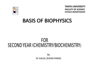 By
Dr GALAL ZEDAN FARAG
TANTA UNIVERSITY
FACULTY OF SCIENCE
PHYSICS DEPARTEMENT
 