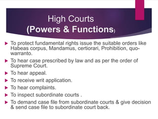 High 2025 court functions