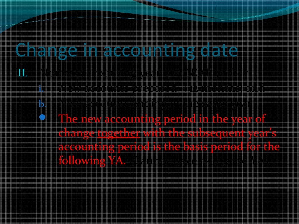 BASIS PERIODADVANCED TAXATION