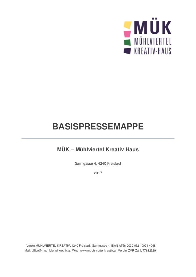 Basispressemappe 2017 Muhlviertel Kreativ Haus Muk