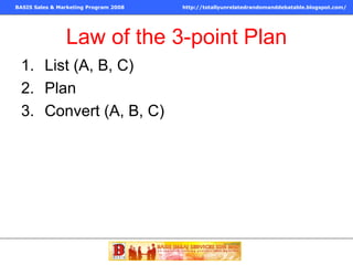 Law of the 3-point Plan List (A, B, C) Plan Convert (A, B, C) 