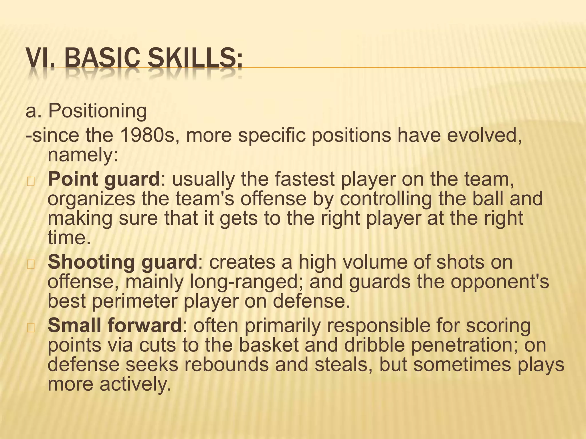 Basketball : History - Basic Skills | PPSX