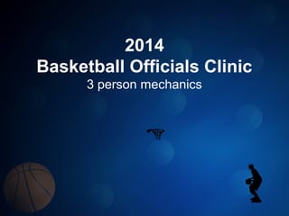 2014
Basketball Officials Clinic
3 person mechanics

 