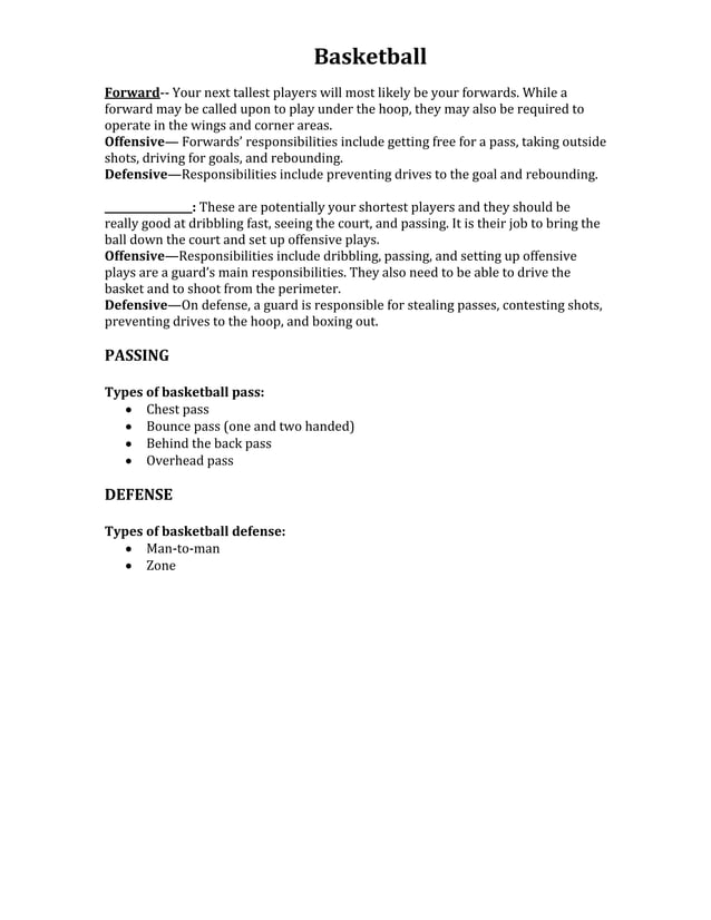 Basketball study guide 2013