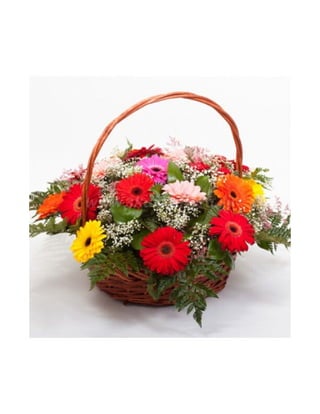Beautiful flower basket of fresh Mixed Flowers