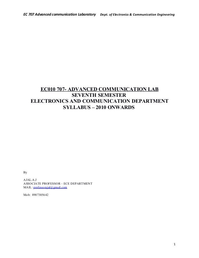 Advanced communication lab manual