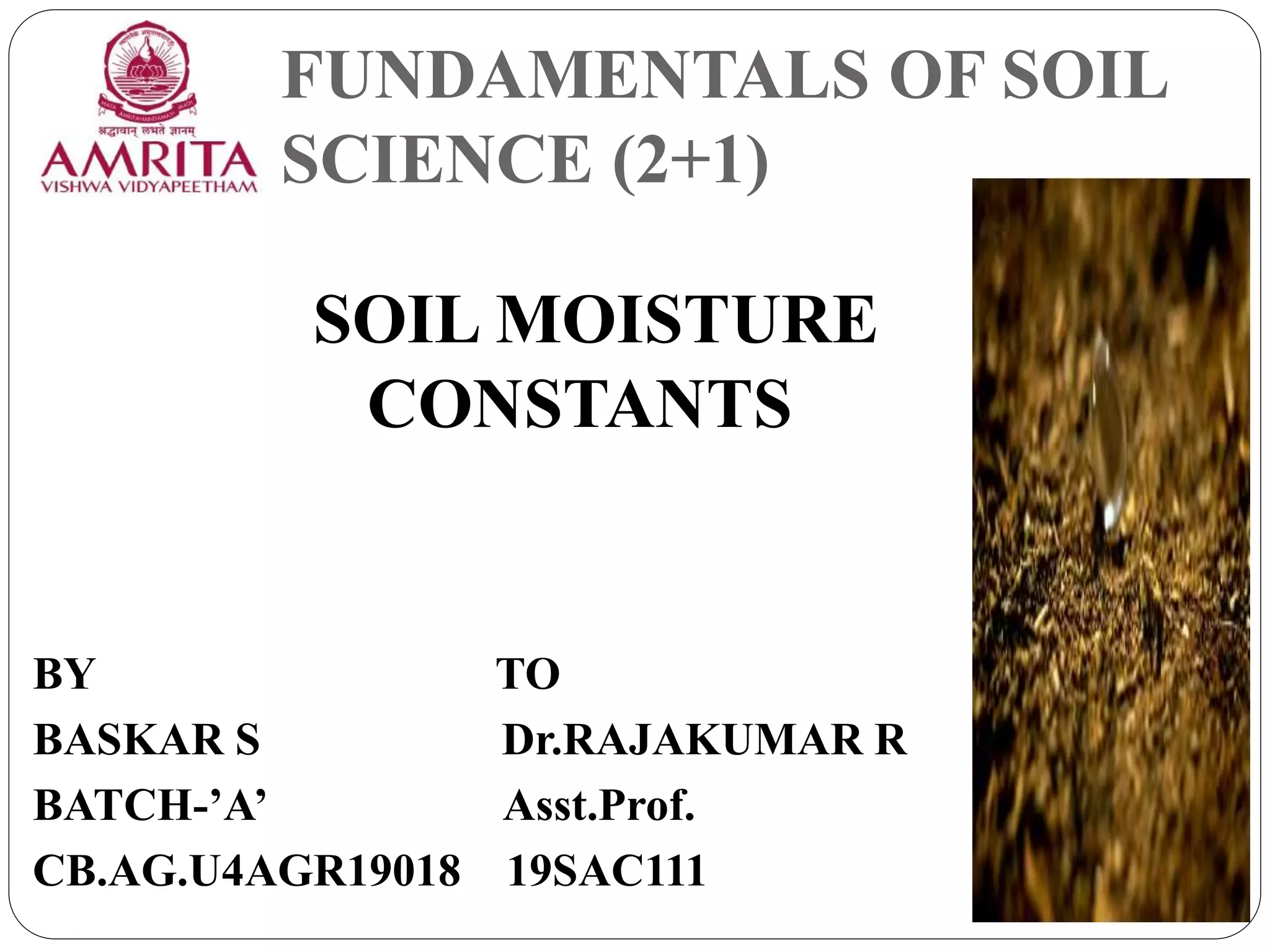 Soil moisture constants PPT