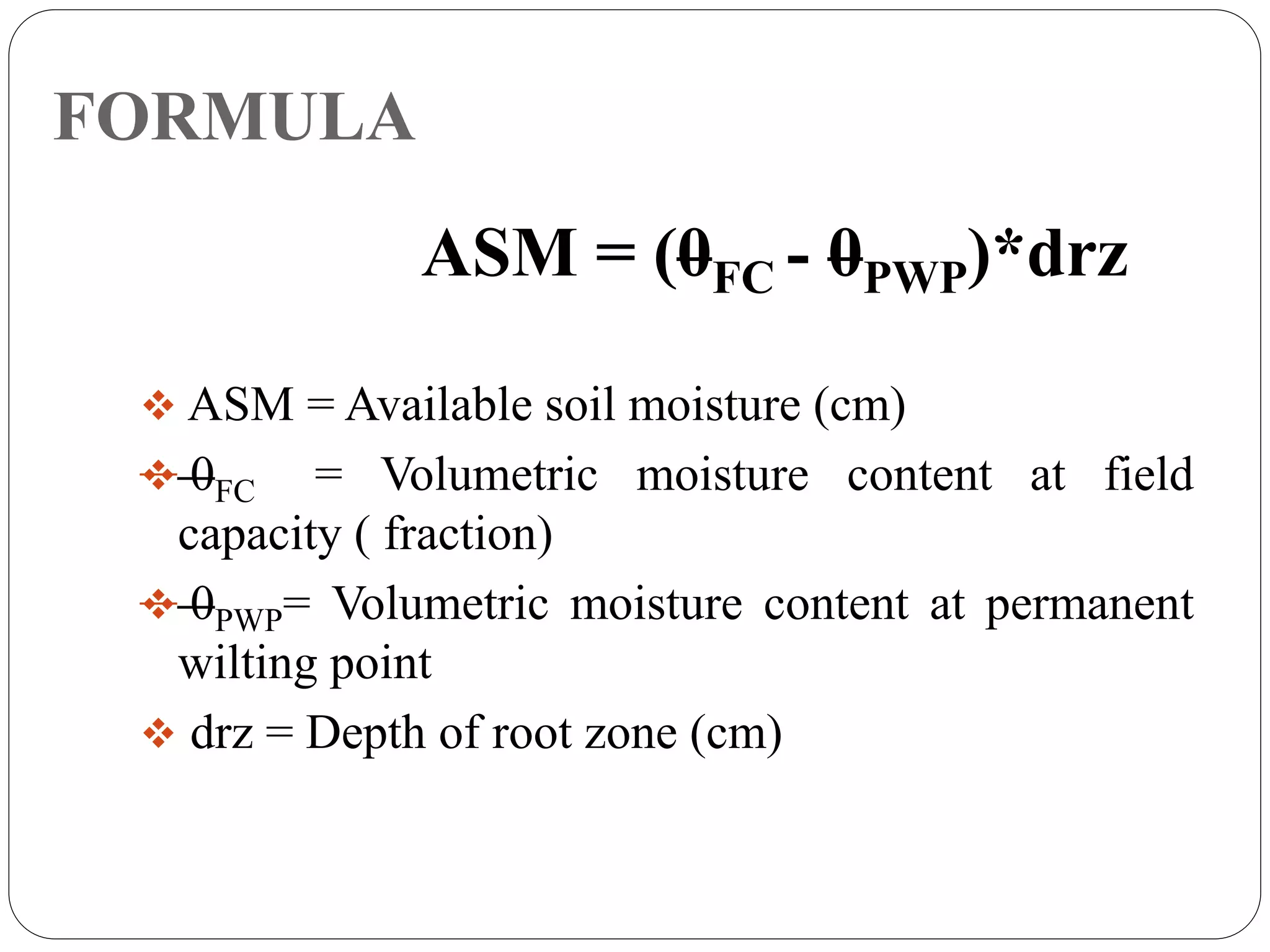 Soil moisture constants PPT