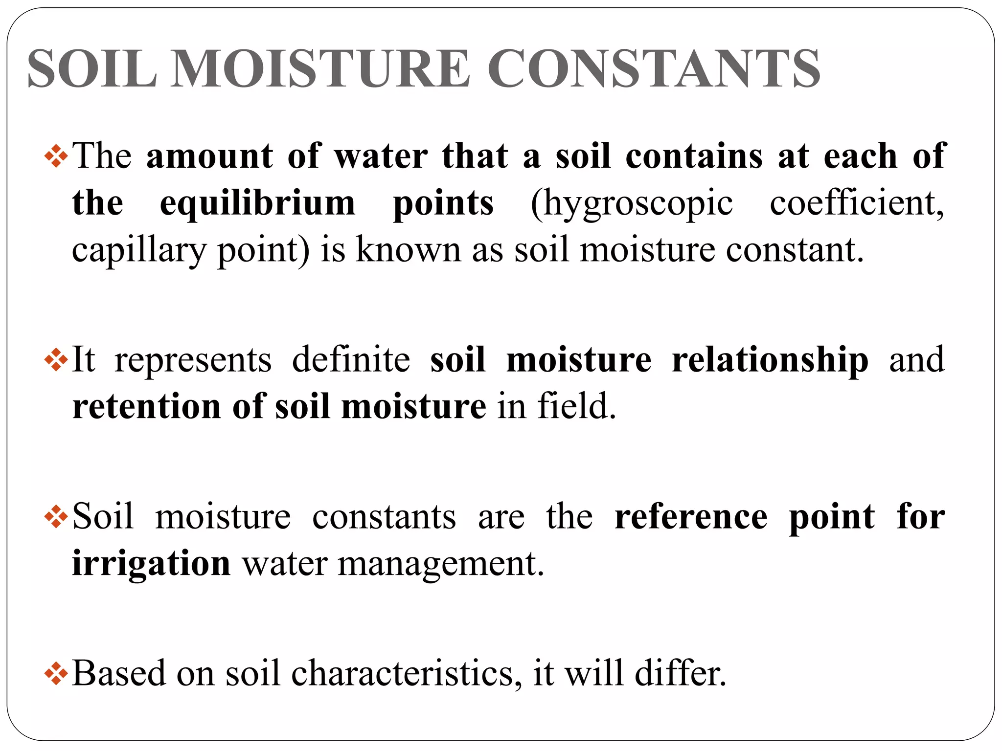 Soil moisture constants PPT