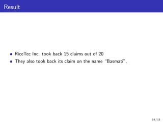 Basmati rice patenting_case_study | PDF