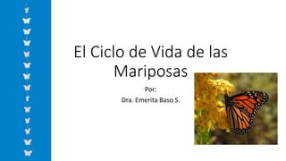 El Ciclo de Vida de las
Mariposas
Por:
Dra. Emerita Baso S.
 
