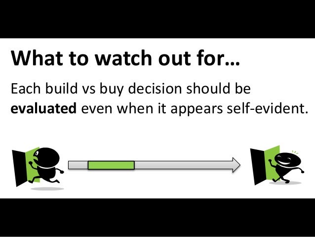 #BASPUG @RHarbridge @DavidPileggi
What to watch out for…
Each build vs buy decision should be
evaluated even when it appears self-evident.
 