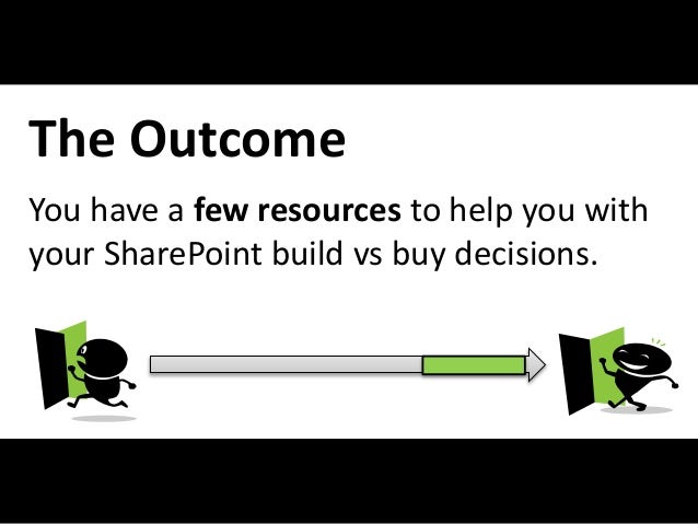 #BASPUG @RHarbridge @DavidPileggi
The Outcome
You have a few resources to help you with
your SharePoint build vs buy decisions.
 