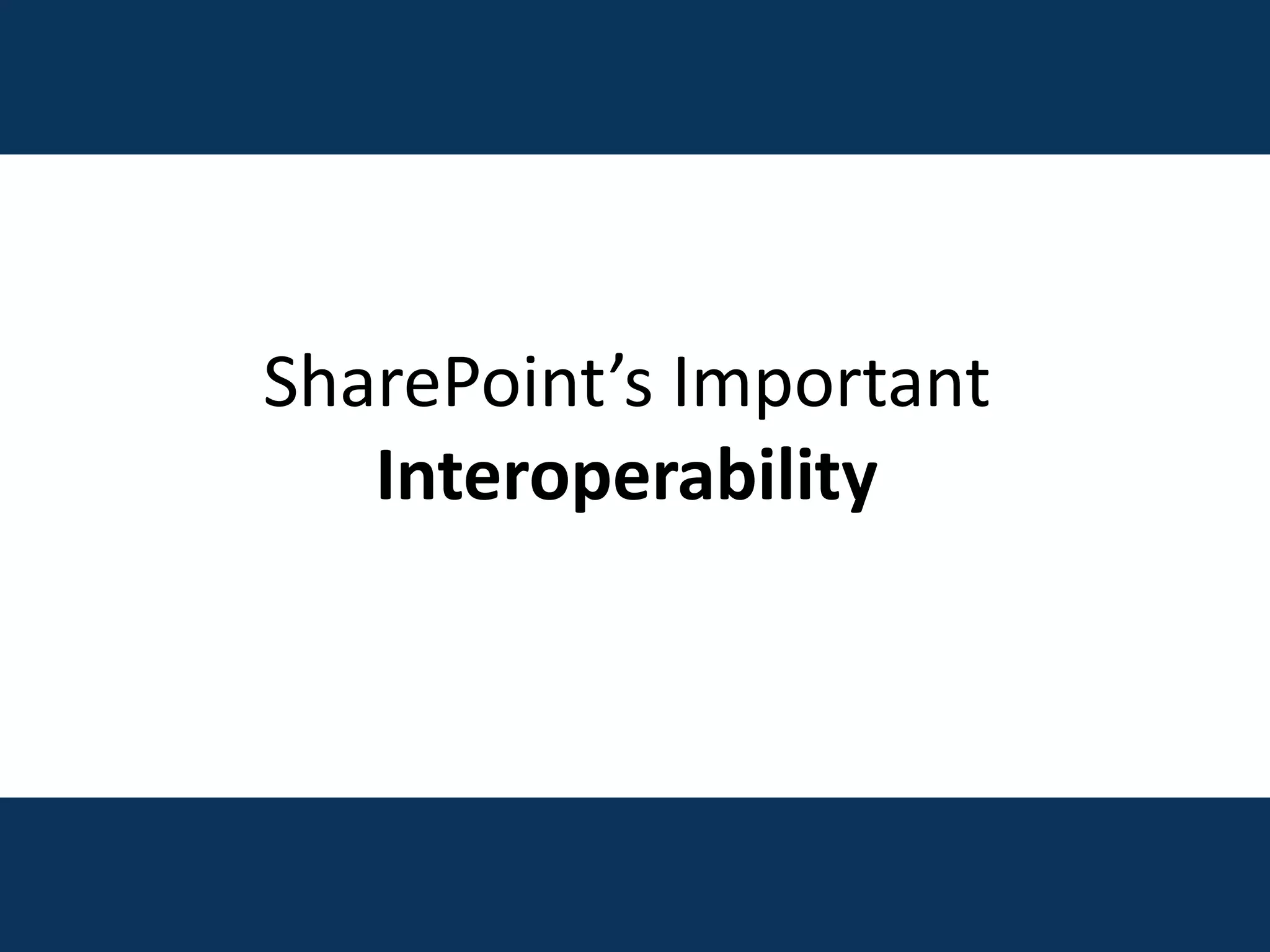 SharePoint’s Important
Interoperability
 
