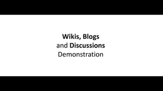 #BASPUG @RHarbridge
25
Wikis, Blogs
and Discussions
Demonstration
 