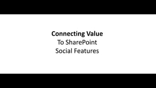#BASPUG @RHarbridge
3
Connecting Value
To SharePoint
Social Features
 