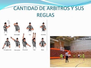 CANTIDAD DE ARBITROS Y SUS
REGLAS

 