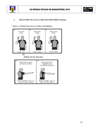 AS REGRAS OFICIAIS DE BASQUETEBOL 2010
63
V. RELATANDO UMA FALTA A MESA DO APONTADOR (3 Passos)
 