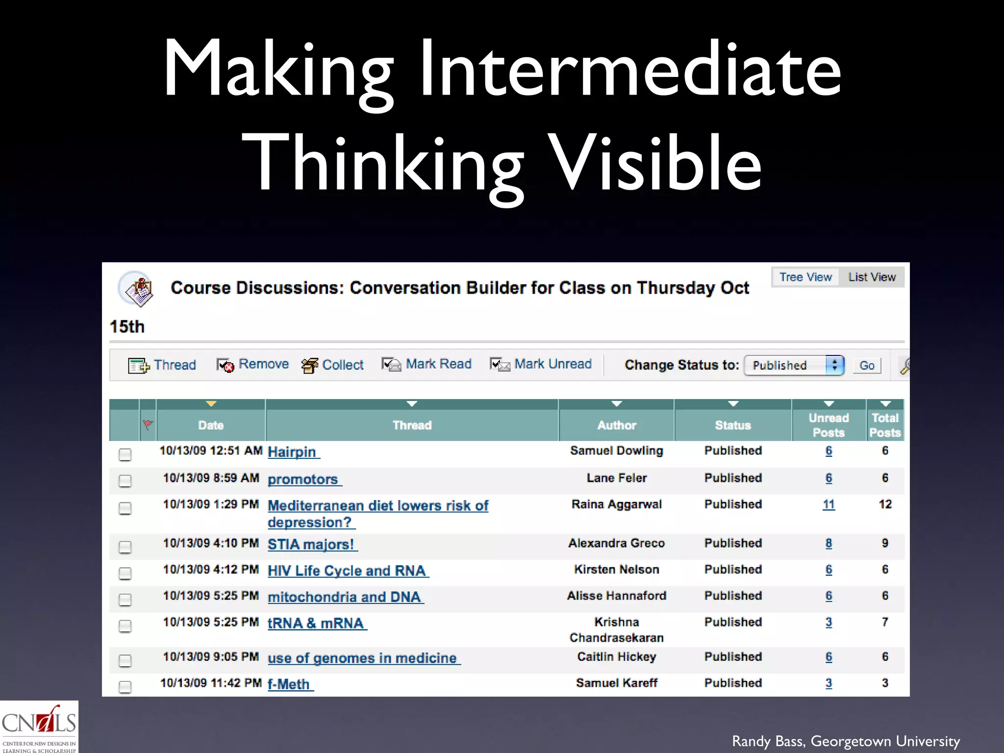 Making Intermediate Thinking Visible 