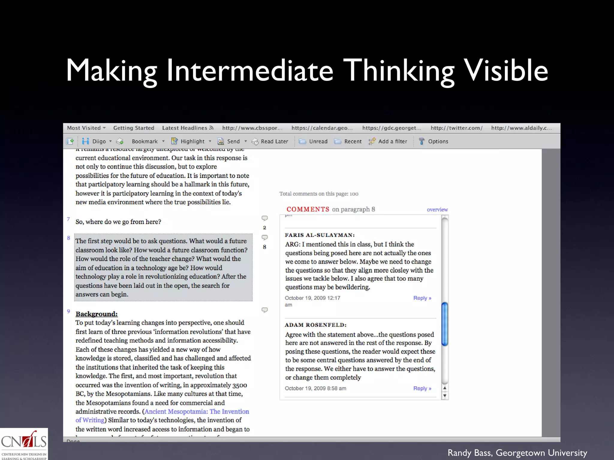 Making Intermediate Thinking Visible 