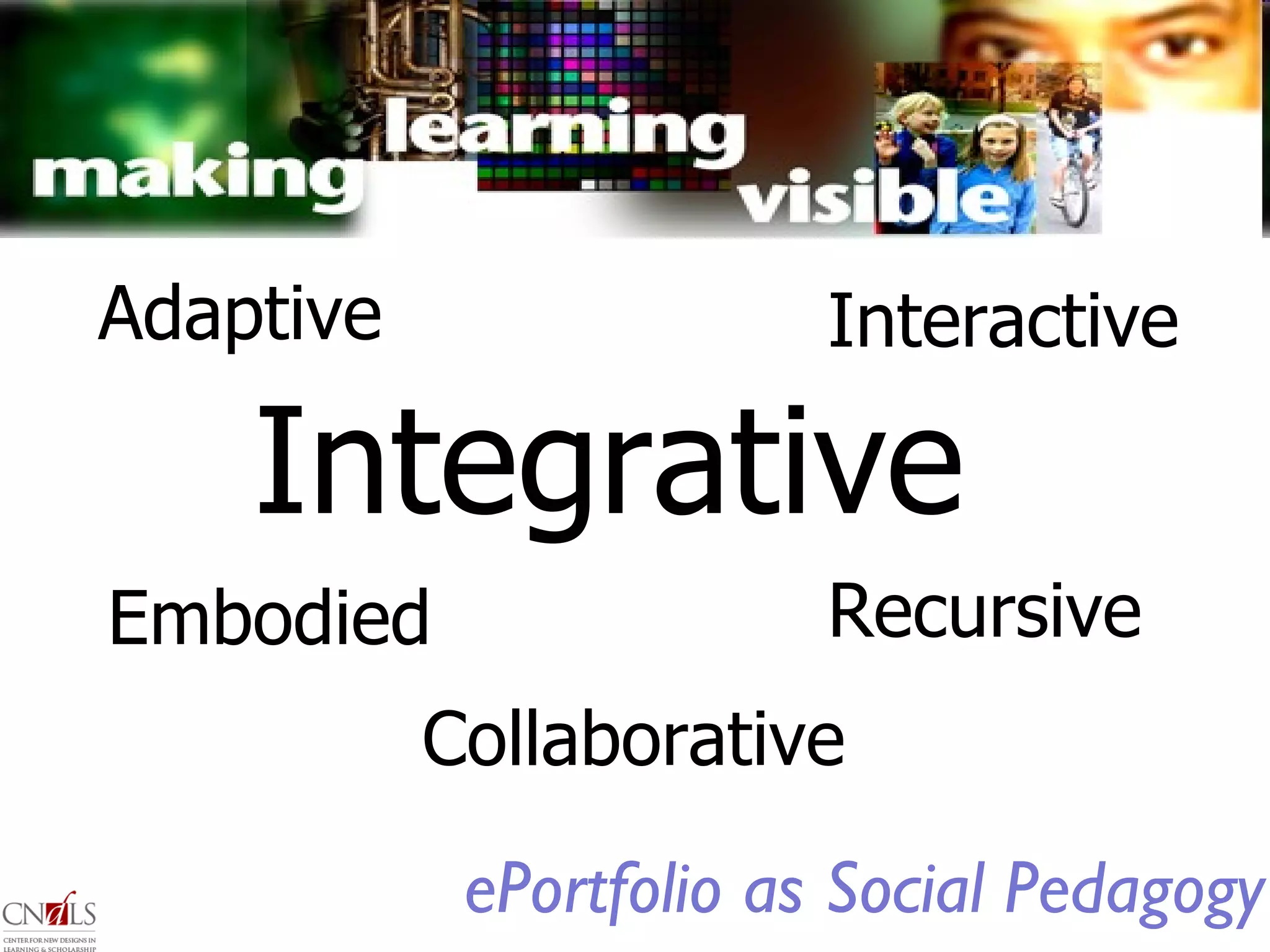 ePortfolio as Social Pedagogy Collaborative Integrative Interactive Recursive Embodied Adaptive 