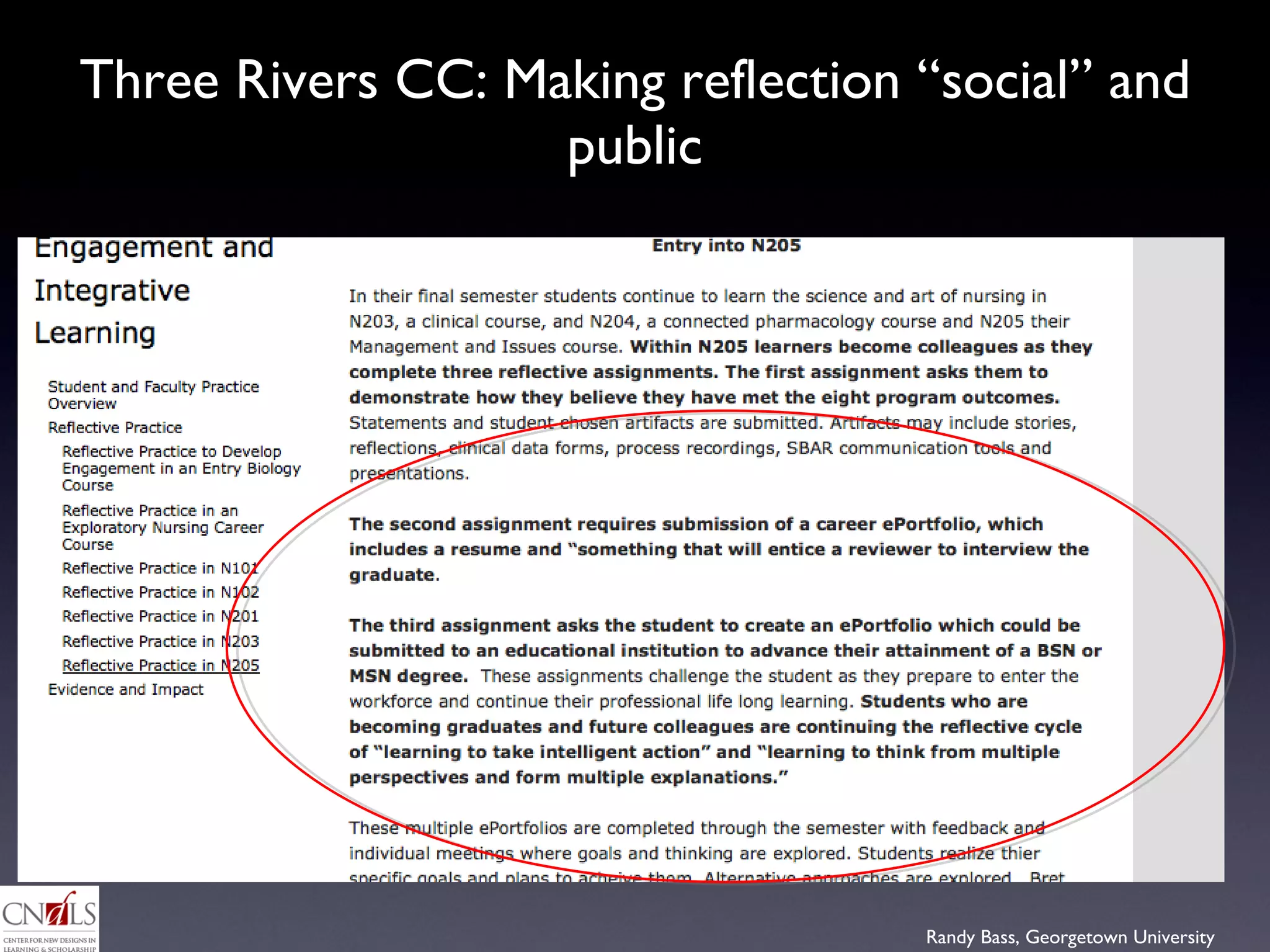 Three Rivers CC: Making reflection “social” and public 