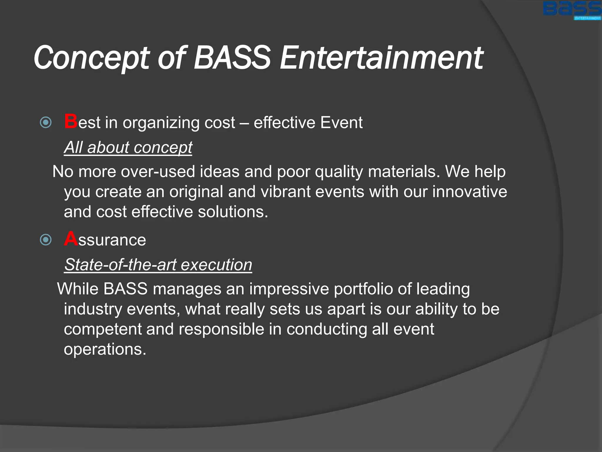 Bass entertainment profile & services | PDF
