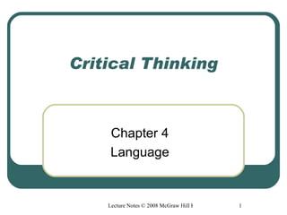 Critical Thinking Chapter 4 Language 