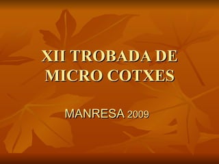 XII TROBADA DE MICRO COTXES MANRESA  2009 