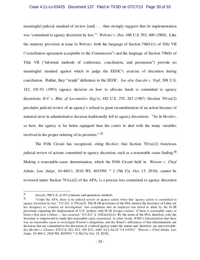 EEOC S Motion For Summary Judgment On Judicial Review Of