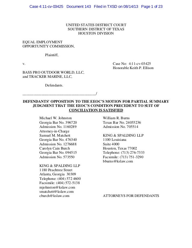 Employer's Opposition to EEOC's Motion for Summary 