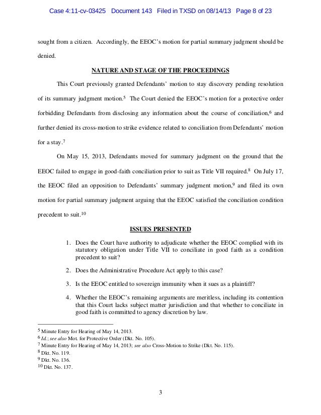 Employer S Opposition To EEOC S Motion For Summary Judgment