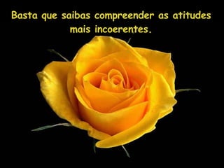 Basta que saibas compreender as atitudes mais incoerentes. 