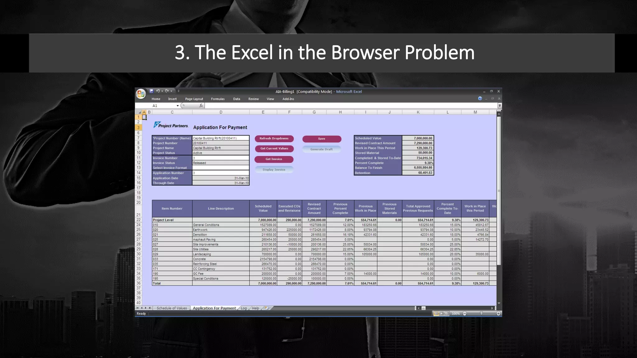 3. The Excel in the Browser Problem
 