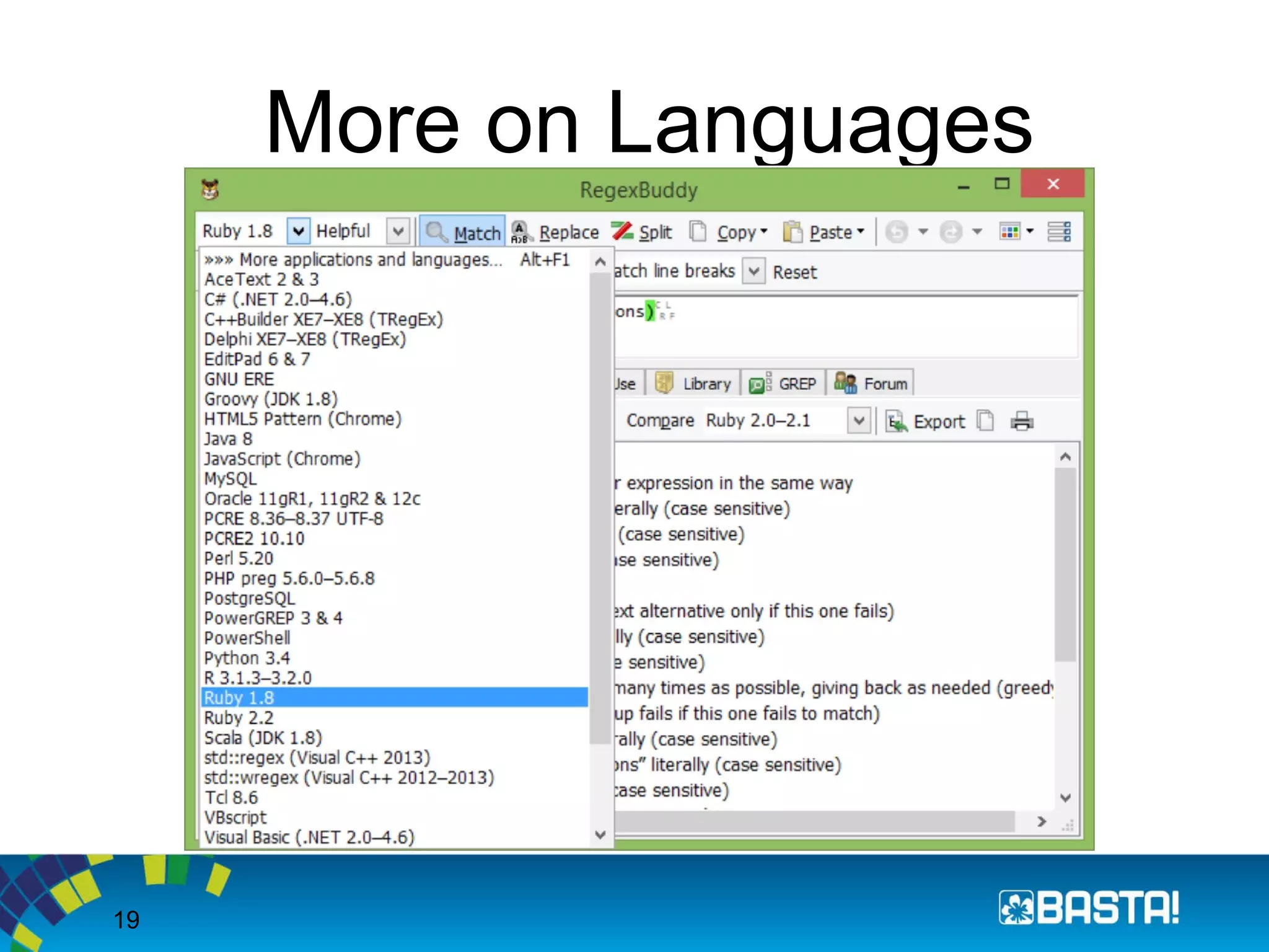 19
More on Languages
 