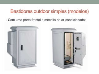 Bastidores outdoor simples (modelos)
• Com uma porta frontal e mochila de ar-condicionado:
 
