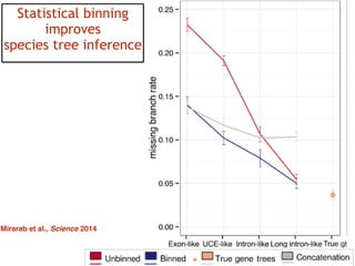 40
Statistical binning
improves
species tree inference
Mirarab et al., Science 2014
 