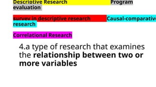 Research description purposes and it’s types | PPTX