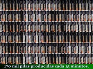 170 mil pilas producidas cada 15 minutos.
 