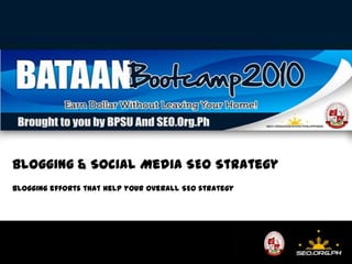 Blogging & Social Media SEO Strategy Blogging efforts that help your overall SEO strategy 