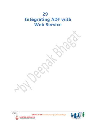 417/454
ADF Essentials Training by Deepak Bhagat
29
Integrating ADF with
Web Service
 