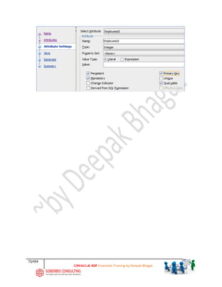73/454
ADF Essentials Training by Deepak Bhagat
 